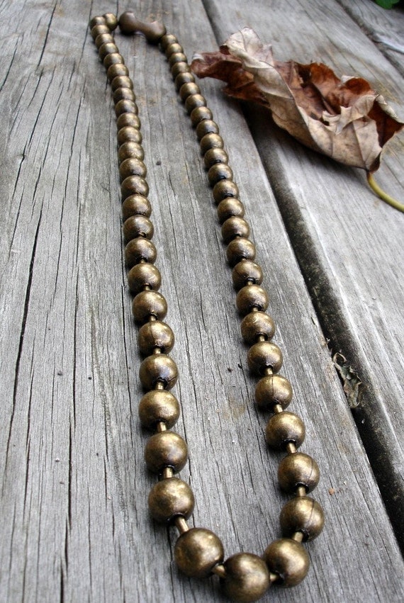 LONG Medieval Brass Ball Chain Necklace Steam by KCRlehrstudio