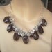 Brown Chunky Dangle Necklace Smokey Quartz Rock Crystal Cluster Dangle Statement Necklace Wire Wrapped Dangle Necklace