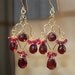 Garnet Chandelier Earrings Gold Fill Red Gemstone Wire Wrap Earrings January Birthstone Hot Pink Sapphire