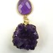 ON SALE 25% OFF - Amethyst Geode Druzy Necklace Amethyst Crystal Cluster Dangle Necklace 14kt Gold Filled Chain Purple Amethyst