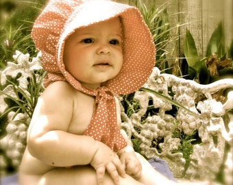 Baby Prairie Bonnet pdf pattern and tutorial sizes 1 to 3 years Instant e-file download