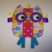 Owl Taggie toy that crinkles Handmade Infant Toy Mixed primary colors Free Shipping Baby Toy