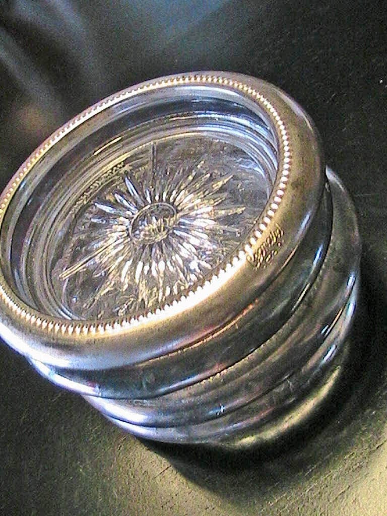 VINTAGE Glass coaster set of 4 Made in Italy by Vintagecaravan