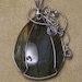 Labradorite Gemstone Silver Wire Wrap Necklace Pendant