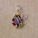 Red Garnet Faceted Gemstone Gold Wire Wrap Necklace Pendant