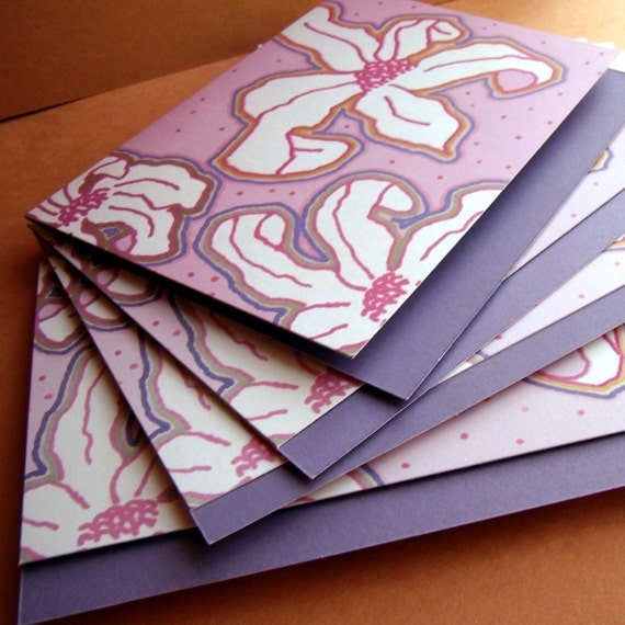 Pretty Purple STATIONERY Set of 4