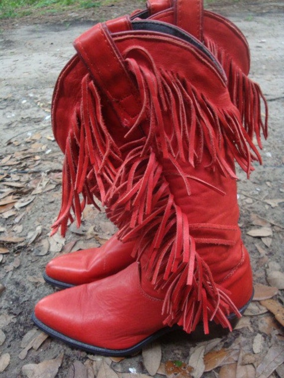 red tassel boots