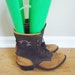 vintage pleated two tone lace up western distressed combat granny boots size 7m