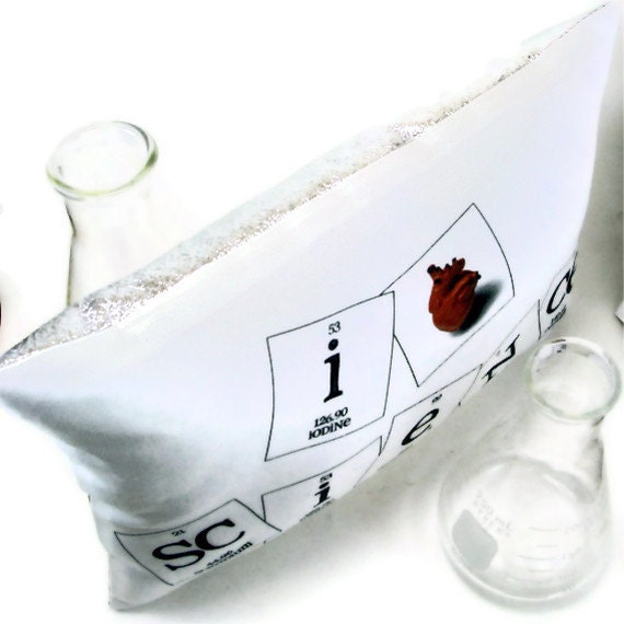 Chemistry Science Pillow Periodic Table I Heart Science