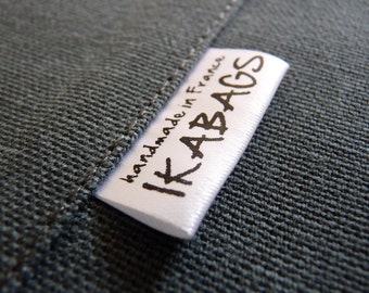 Fabric Labels 200 pcs Custom Satin Folded Care Label Black Printed on white Clothing Labels OEKO TEX certified Delivered CUT