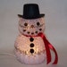 Bead and Safety Pin Lighted Snowman with Red Scarf