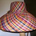 Rainbow Plaid Linen Straw Sun Umbrella