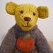 Teddy Bear Hand Knitted with Pumpkin Sweater ,Stuffed Animal, Eco Friendly