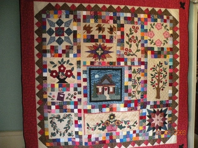 Items similar to Baltimore Album Winter Country Quilt - Handmade on Etsy