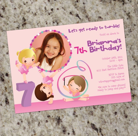 Little Gymnasts - Gymnastics Birthday Invitation - Any Age - Print Your Own Il_570xn