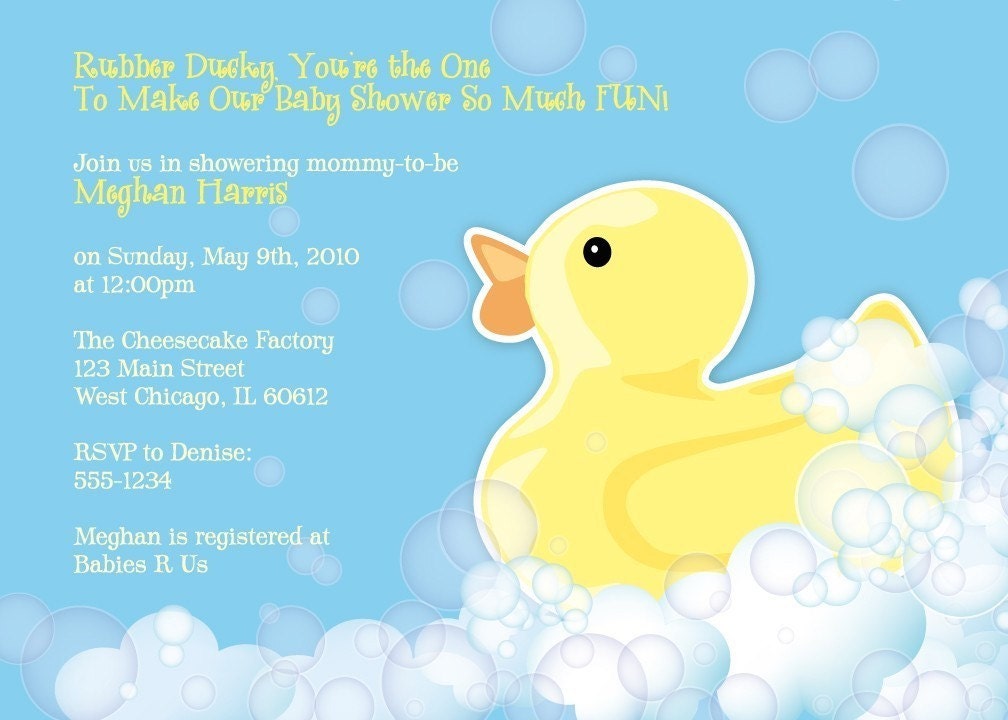 Rubber Ducky Baby Shower Invitations 6