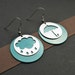 Umbrella / cloud turquise blue earrings - made of stainless steel and colored aluminium