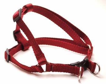 LARGE Step In Dog Harness / 25-40" Girth / Solid Nylon / Engraved Buckle and Fleece Lined Options