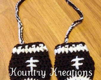Thumbless Newborn Mittens/Thumbless Baby Mittens/Crochet Thumbless Mittens/ Football Thumbless Mittens (Choice of Size) (Ready to Ship)