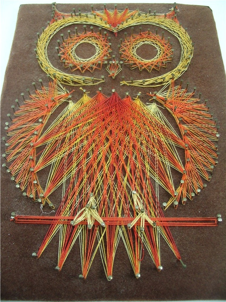 Owl String Art by VeesVintage on Etsy