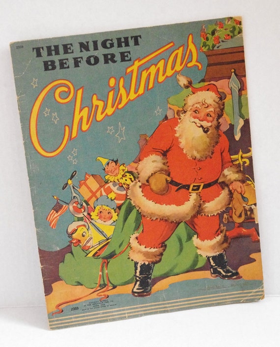 Saalfield Night Before Christmas 1941 Amazing Illustrations