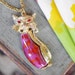 Reserved for Pam - Rose Glow Groovy 1970's Kitty Pendant