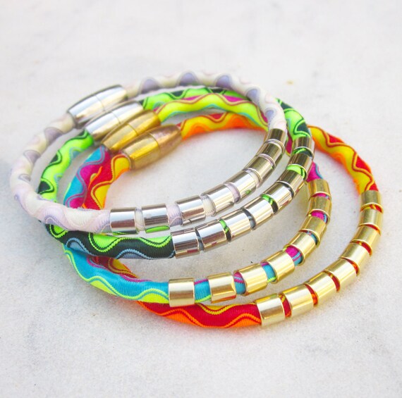 Items similar to ONE multicolor stack bracelet elastic cord bracelet
