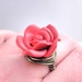 Handmade Ring - Size 6 - Clay Flower, Brick, Terracotta, Red, Dark Red, Burgundy, Fall, Rose, Floral, Cute, Unique, Rustic, OOAK, Feminine