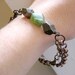 Raw Pyrite and Peridot Bracelet - mixed metal chain and gemstones friendship
