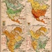 Store Closing (50% OFF) Vintage 1940s North America Temperatures and Rainfall Map. Ready to Frame. (No. 450)