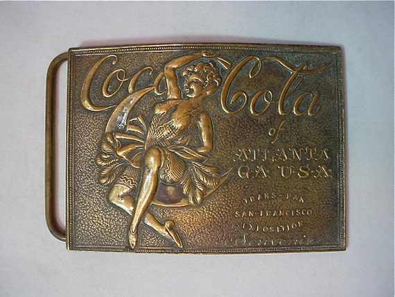 Items similar to Vintage TIFFANY Brass Buckle Coca-Cola Belt Buckle ...