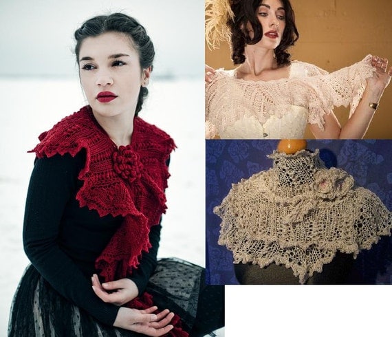 pdf KNITTING PATTERN lace knitted scarf victorian style I by Wollarium steampunk buy now online pdf KNITTING PATTERN lace knitted scarf victorian style I by Wollarium steampunk buy now online
