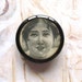 Ingrid - Handmade Wooden Round Ephemera Decoupage Brooch