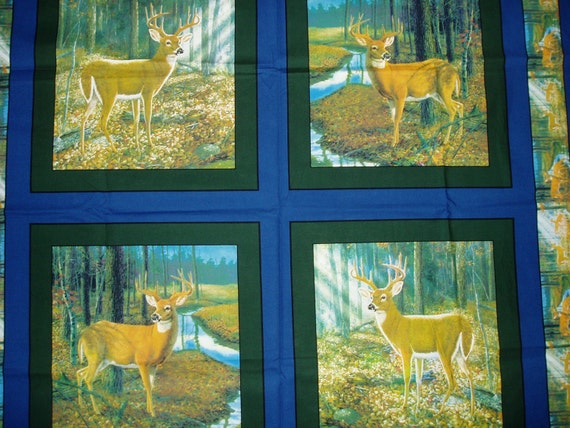 2 Yards Whitetail Deer Panel Fabric SALE by ladyhawke2222 on Etsy