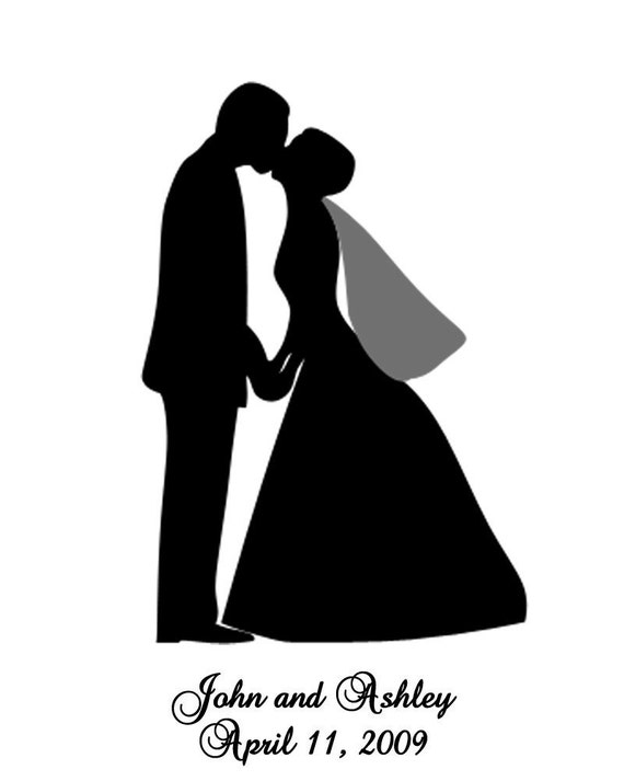 Items similar to Custom Silhouette Portrait - Digital Wedding ...