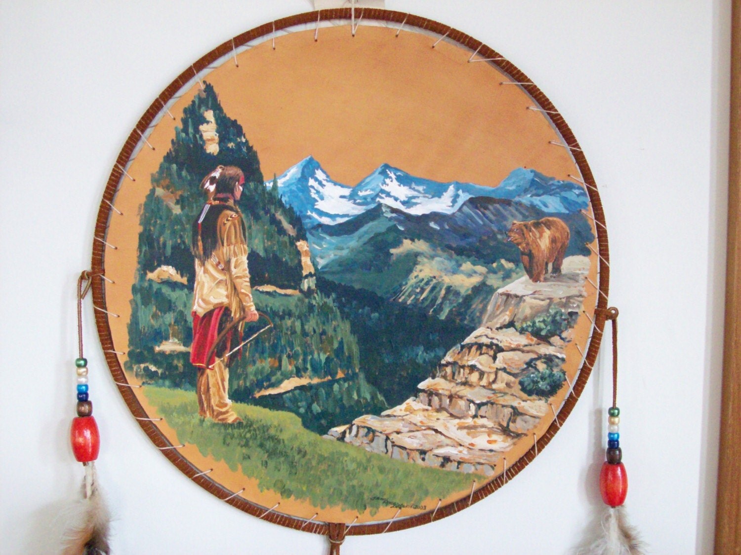 Bear Encounter Native American Inspired Shield bear