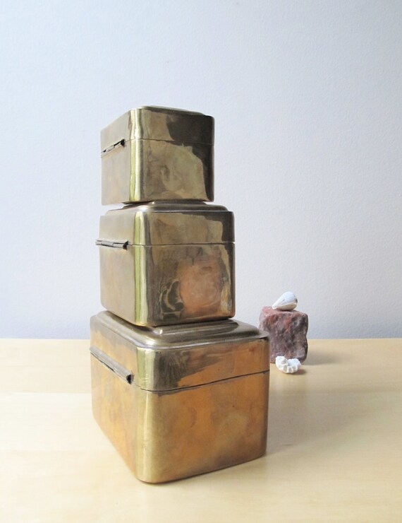 vintage brass nesting boxes instant collection