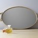 vintage oval mirror tray, gilded gold braided edge