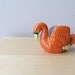 tiny orange ceramic swan, vintage planter