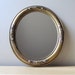 shabby chic gold gilt mirror, vintage oval mirror, embossed floral frame