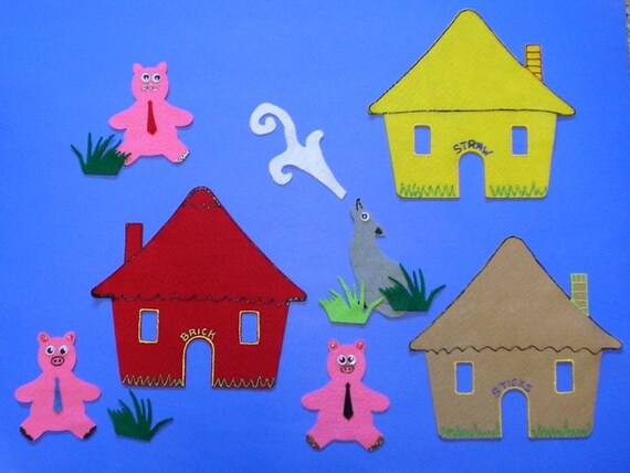 Three Little Pigs Flannel Felt Board Set