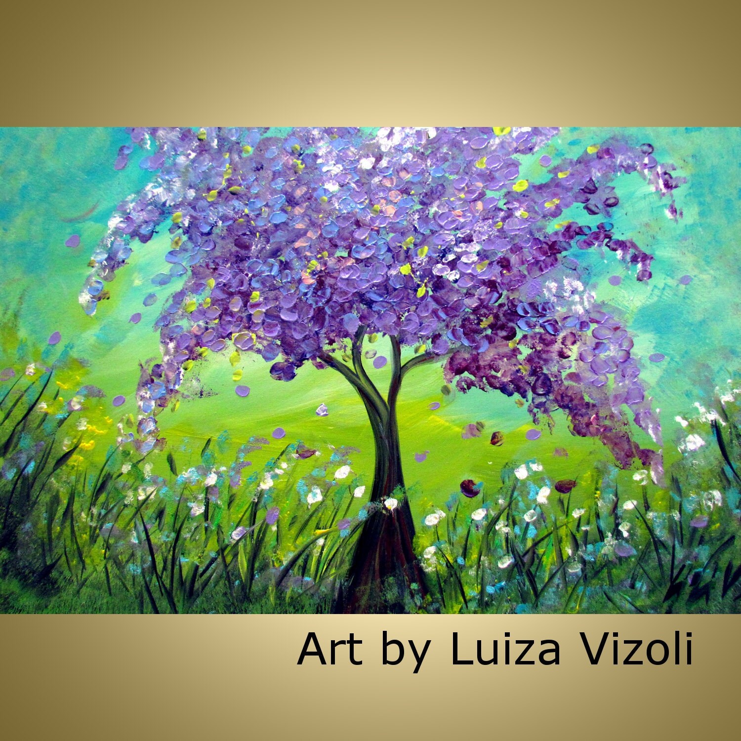 Original Modern Impressionist Oil Painting LILAC TREE Spring