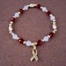 Head, Neck and Throat Cancer Awareness Bracelet - Swarovski Austrian Crystals and 14kt Gold Beads