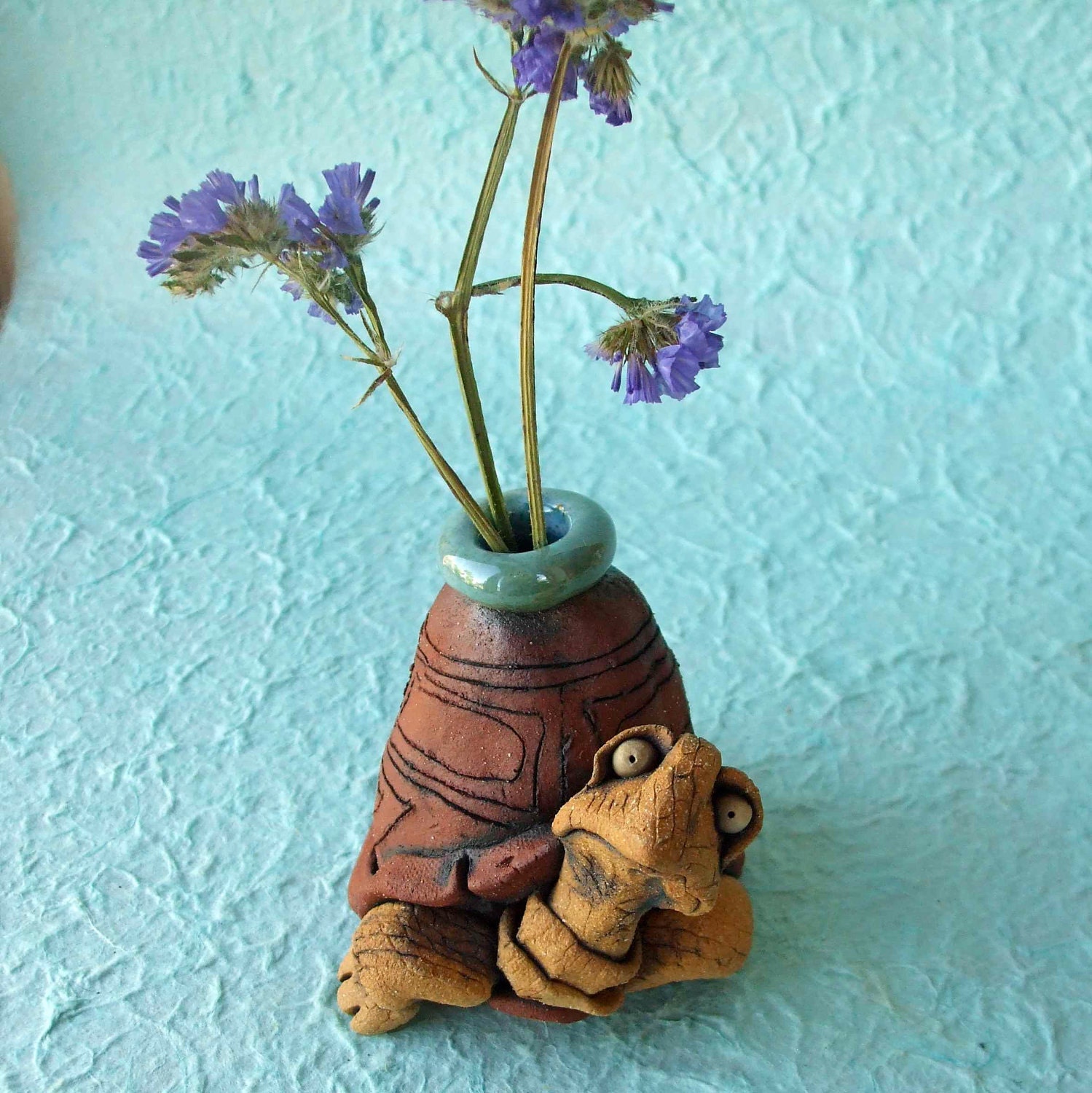 Turtle Vase Ceramic Sculpture