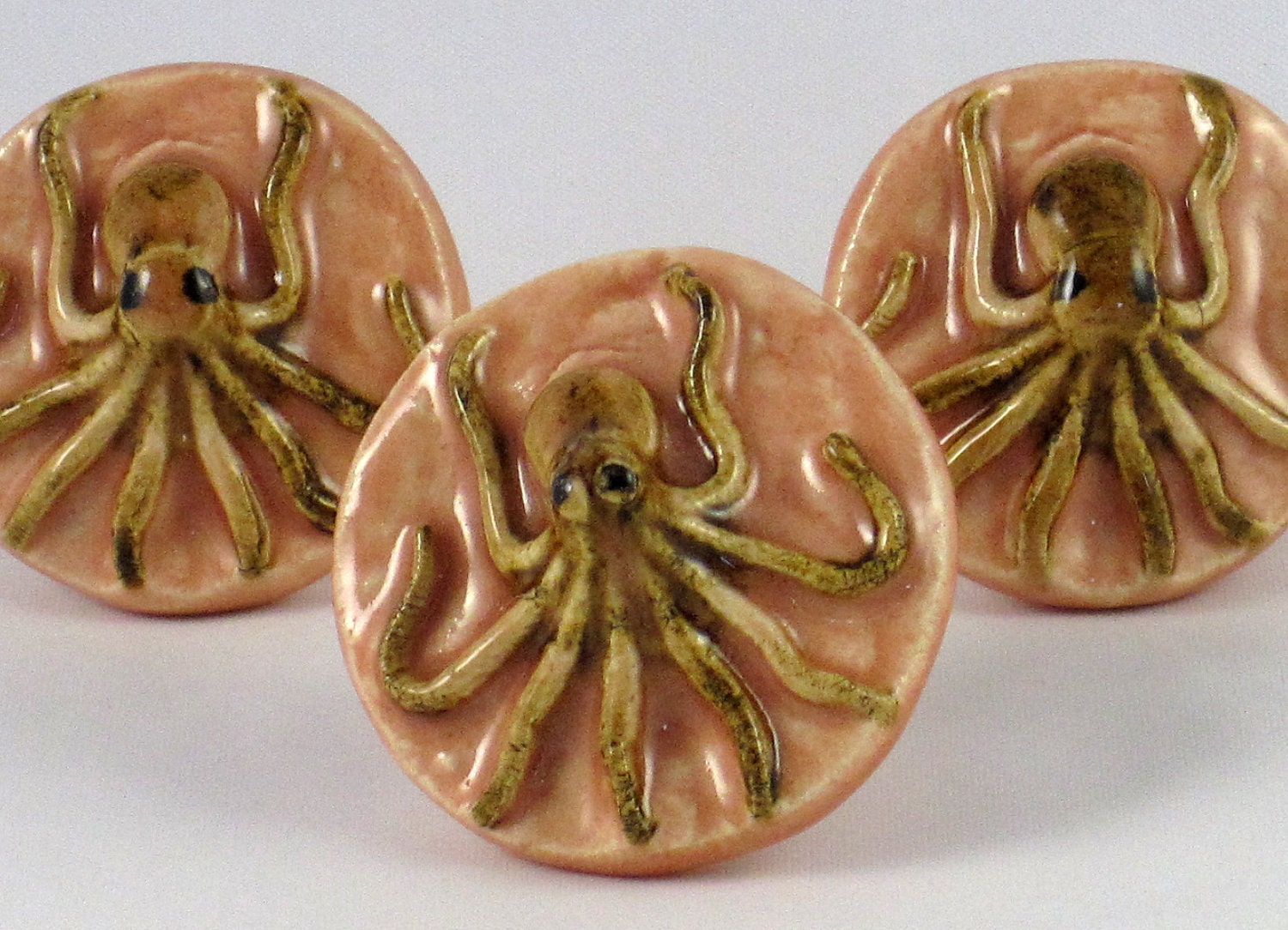 Octopus Drawer Pull and Knob Coral