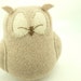 Felt Owl Ornament Light Beige Felted Wool Lamb Wool Stuffing Eco Friendly Home Decor Upcycled Height 7"