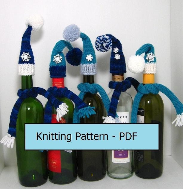 PDF PATTERN Wine Bottle Decorations knitting Pattern