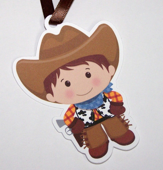 Cowboy Party - Set of 10 Little Cowboy Favor Tags by The Birthday House ...