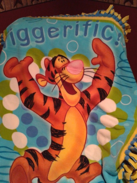 Tigger Fleece Knotted Blanket by bikermommat on Etsy