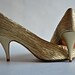 SALE ITEM - Gold Metallic Stuart Weitzman Pumps size 7W